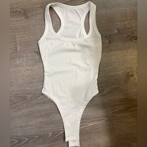 SHEIN White Ribbed Bodysuit